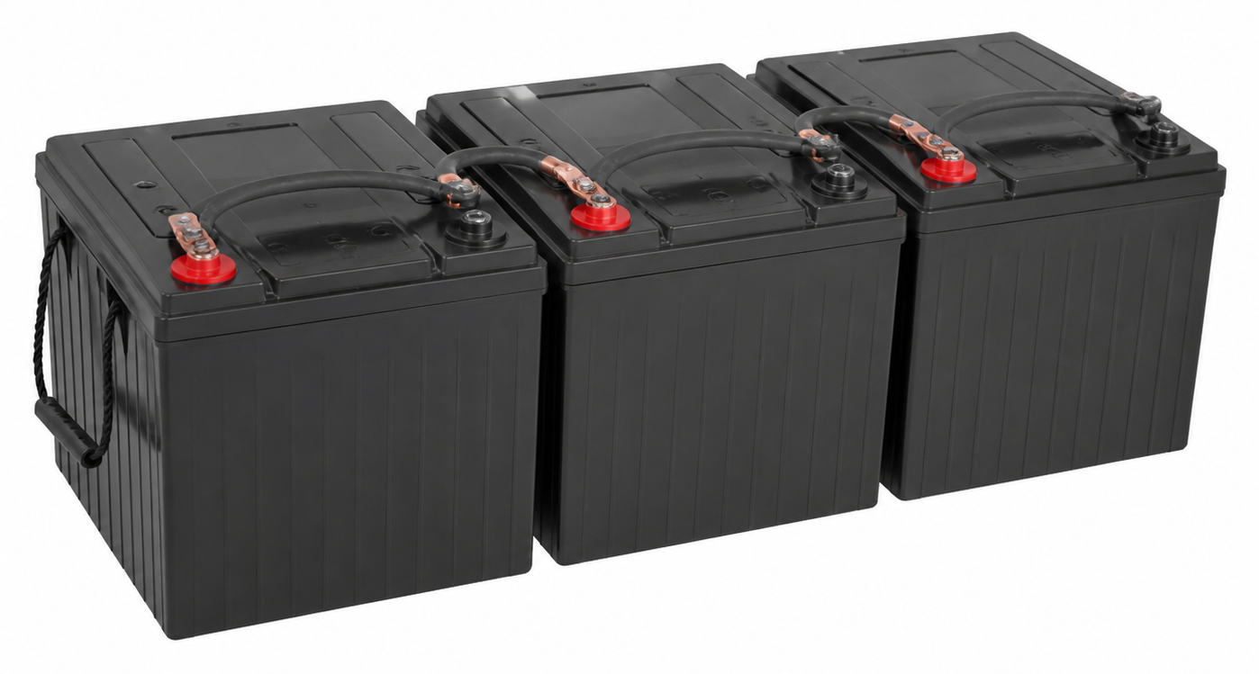 Lead-acid battery bank used for off-grid energy storage